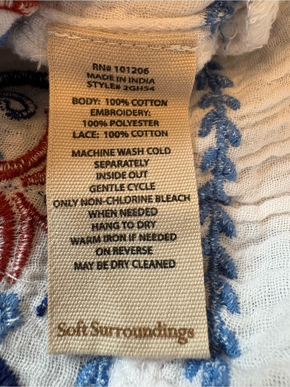 Soft Surroundings White Embroidered Midi Dress Boho 4th of July Americana - Picture 12 of 16